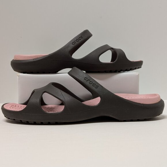 Crocs Meleen Sandals in Espresso & Petal Pink - Picture 4 of 15